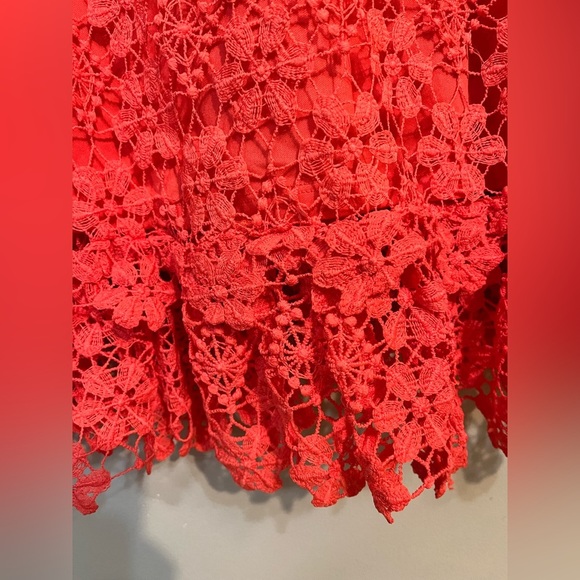 Tahari Womens Lace Tired Lined Square Neck Back Zip Mini Dress Party 6 NWT - Picture 7 of 14